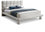 Lit double couleur crème en tissu déco boucle