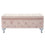 Pouf de rangement rectangulaire Monique en rose poudré