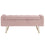 Pouf/banc de rangement Sabel en rose poudré avec pattes dorées vieillies