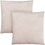 COUSSIN - 18"X 18" / VELOURS À PLUMES TAUPE PÂLE / 2PCS