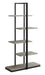 BIBLIOTHEQUE - 60"H / TAUPE FONCE / METAL NOIR