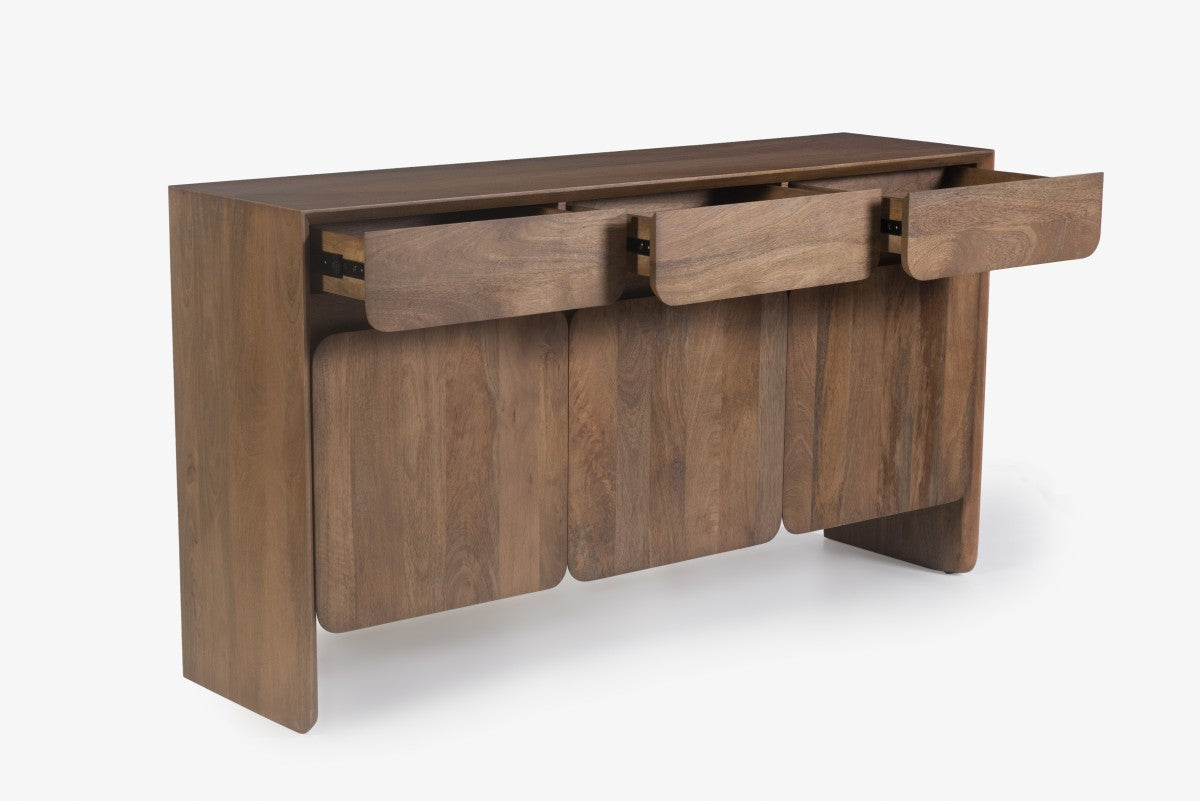 Buffet Antonio | Chêne Foncé | Bois Massif | 3 Tiroirs