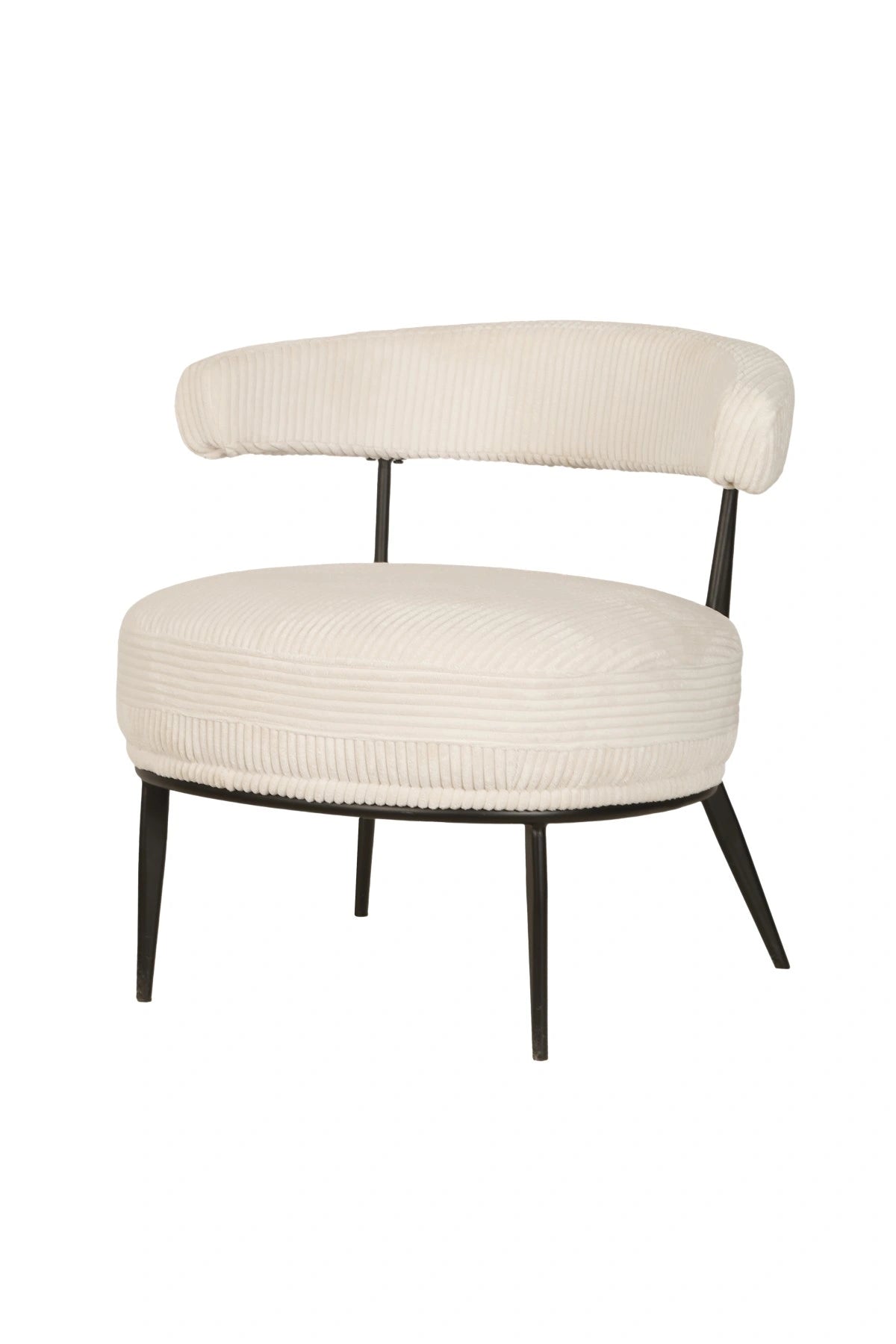 Ariana Armchair in Cream Textured Fabric - Modern Design