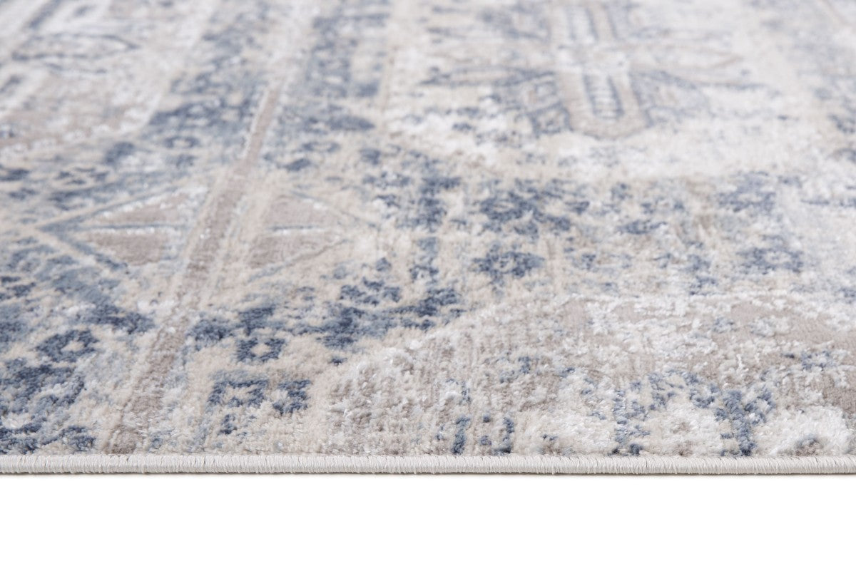 Tapis contemporain Parksdale 7x9 | Bleu et Gris fini utilisé