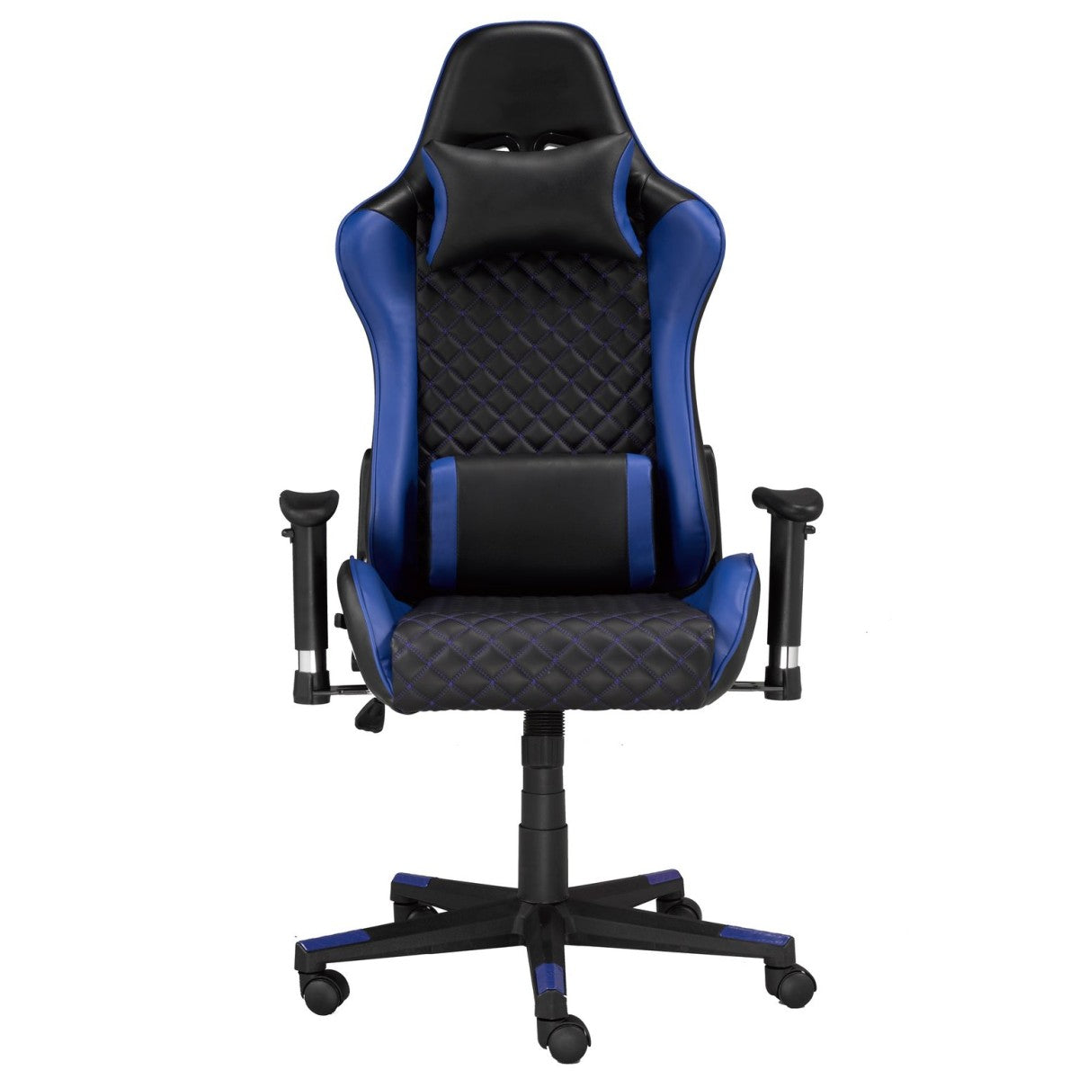 Fauteuil de gaming contemporain | Noir/Bleu avec support lombaire