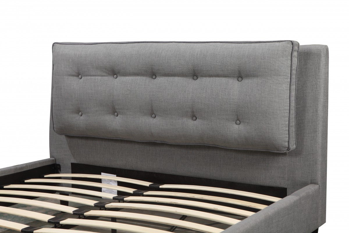 LIT PLATEFORME QUEEN - GRIS ( Meuble Mtl )