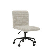 Chaise de travail Otto en tissu beige | Accents capitonnés