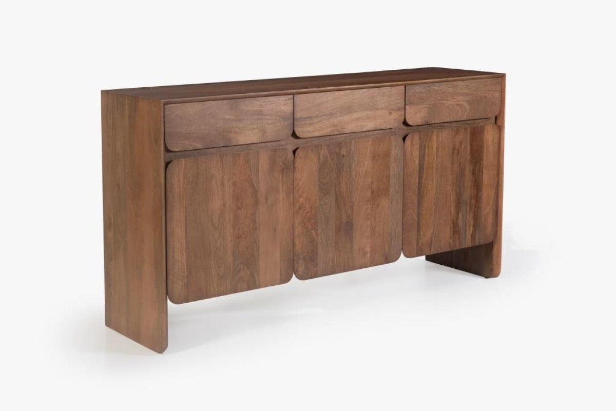 Buffet Antonio | Chêne Foncé | Bois Massif | 3 Tiroirs