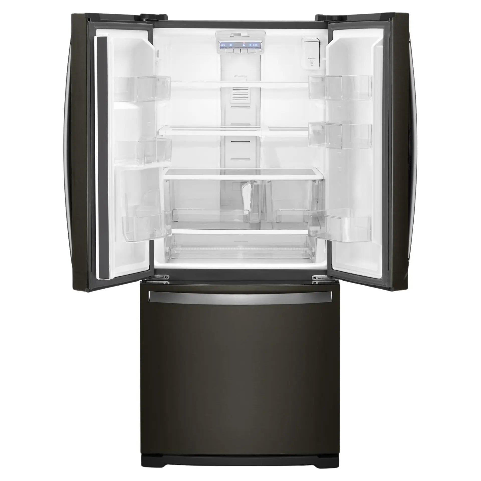 Réfrigérateur Whirlpool 30" 19,7 pi³ Portes Françaises Acier inoxydable noir résistant aux traces de doigts WRF560SMHV