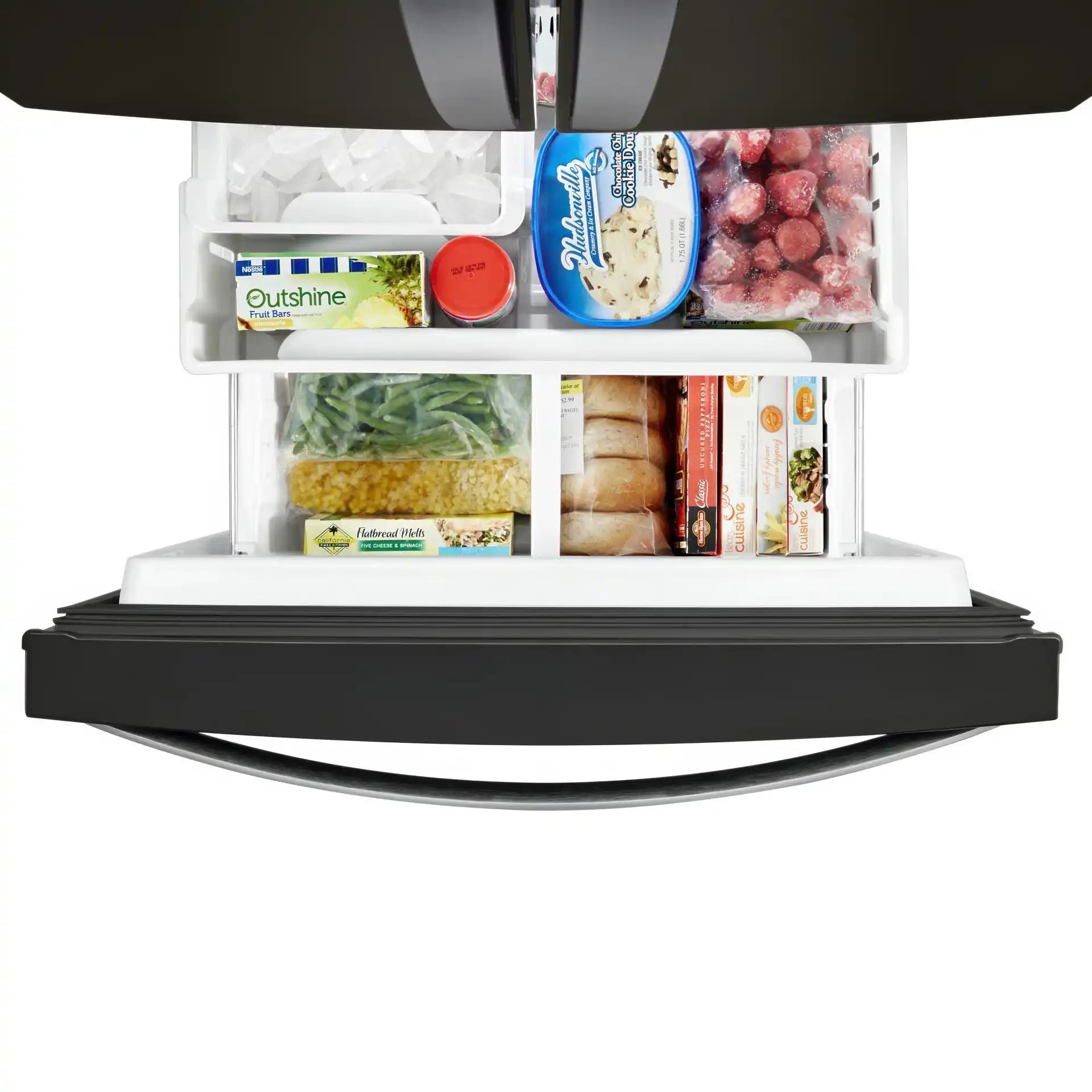 Réfrigérateur Whirlpool 30" 19,7 pi³ Portes Françaises Acier inoxydable noir résistant aux traces de doigts WRF560SMHV