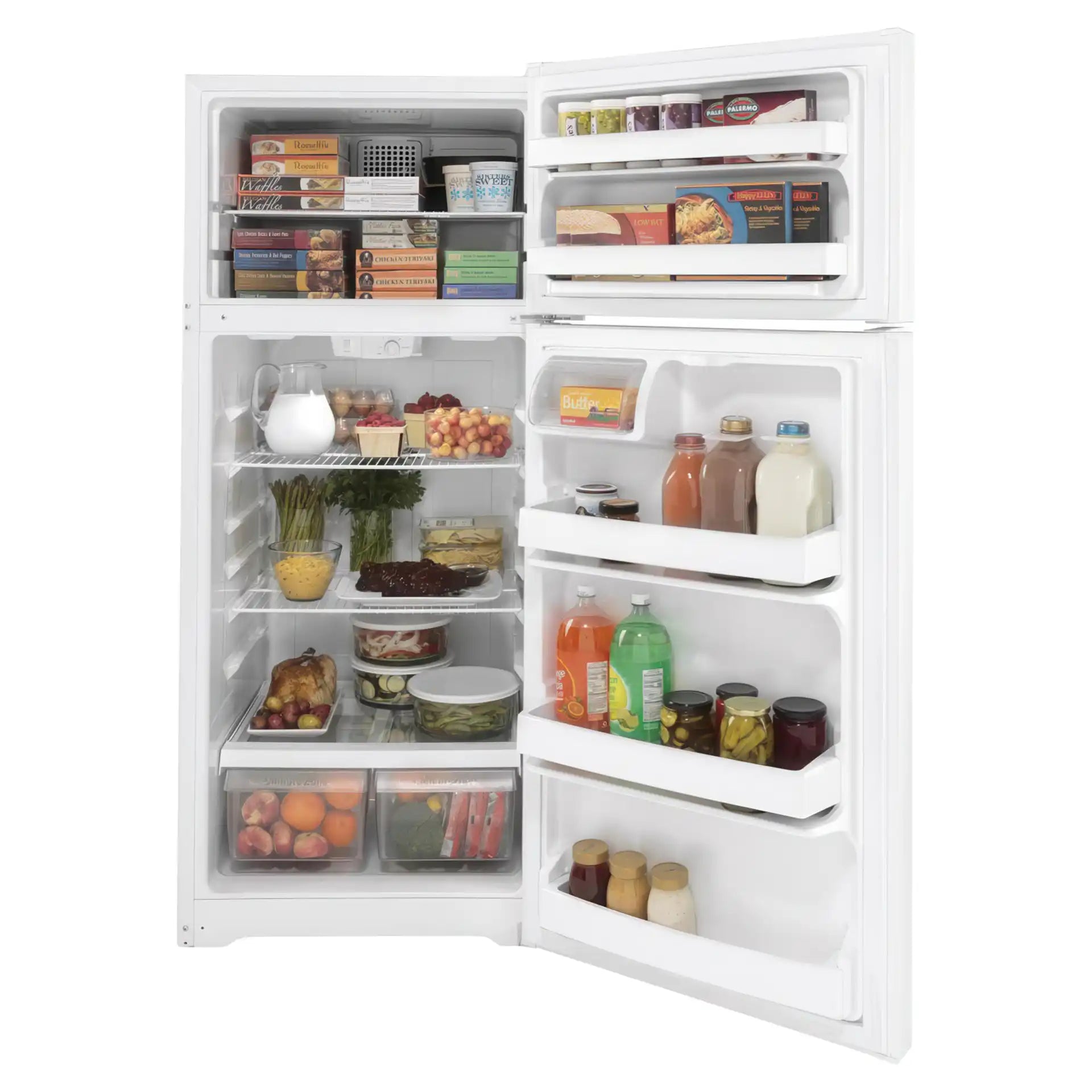 Réfrigérateur GE 28" 17,5 pi³ à Congélateur Supérieur Blanc ENERGY STAR GTE18DTNRWW