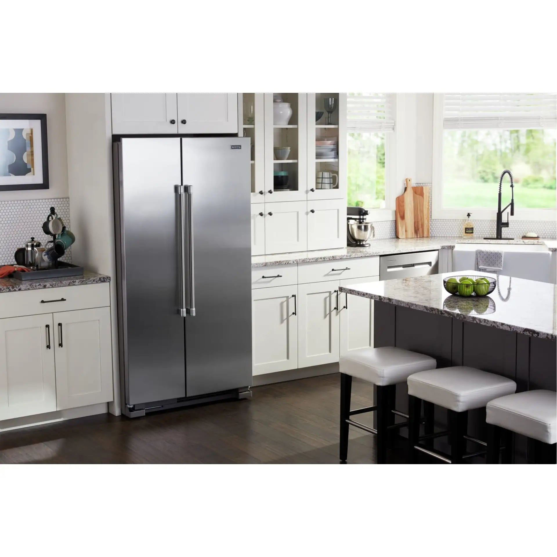 Réfrigérateur côte à côte Maytag 24,9 pi³ en acier inoxydable 36 po