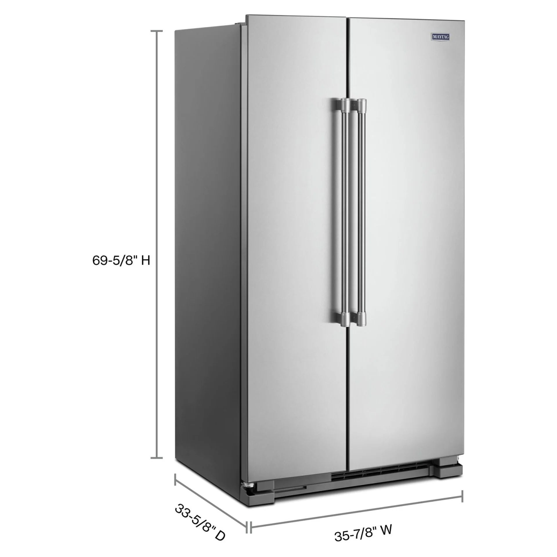 Réfrigérateur côte à côte Maytag 24,9 pi³ en acier inoxydable 36 po