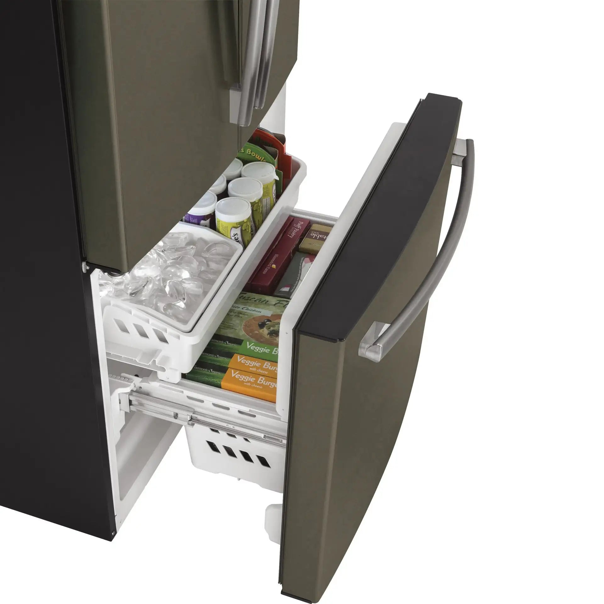 Réfrigérateur GE 33" 18,6 pi³ Portes Françaises Ardoise Profondeur Comptoir GWE19JMLES