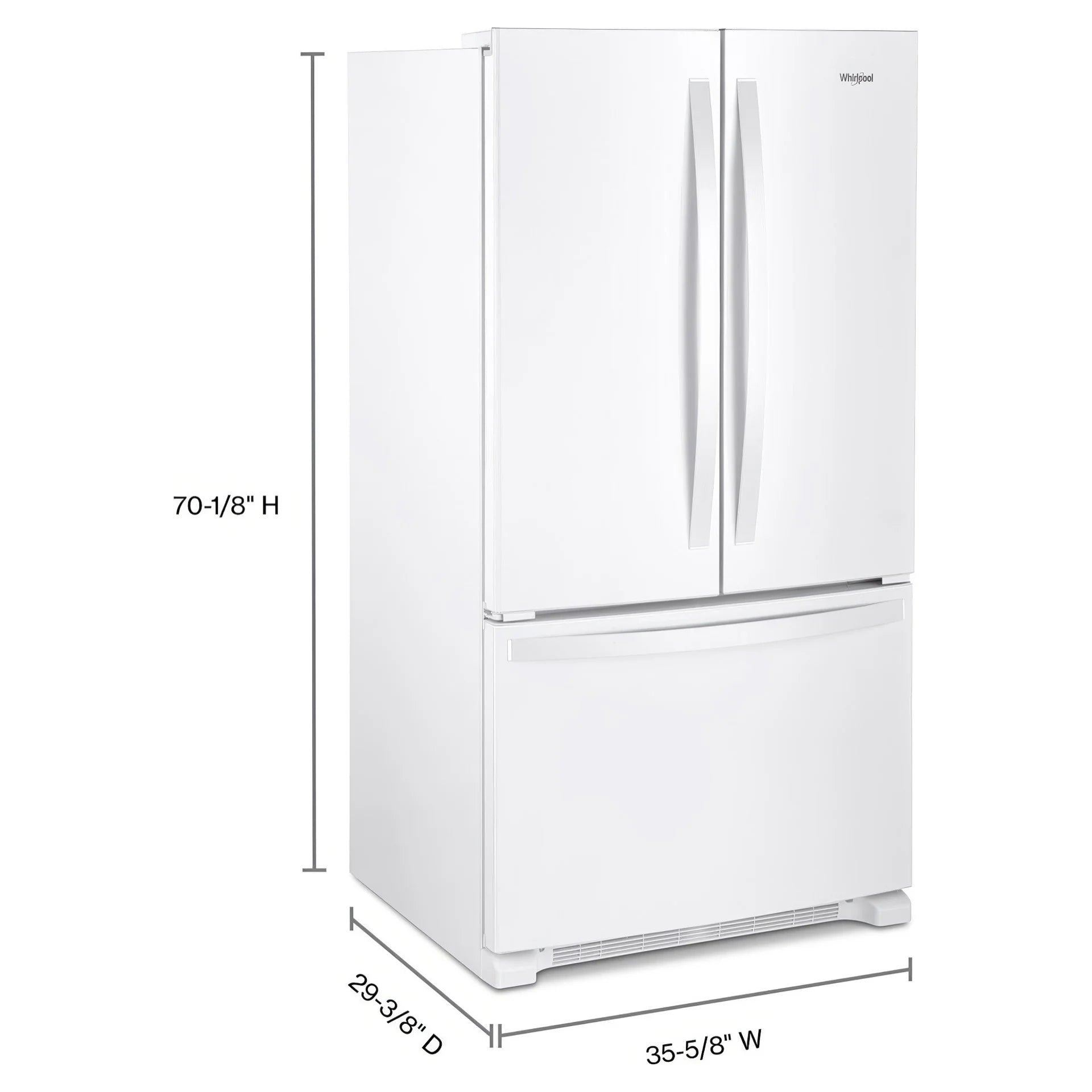 Whirlpool 25 cu. ft. 36" French Door Refrigerator - White