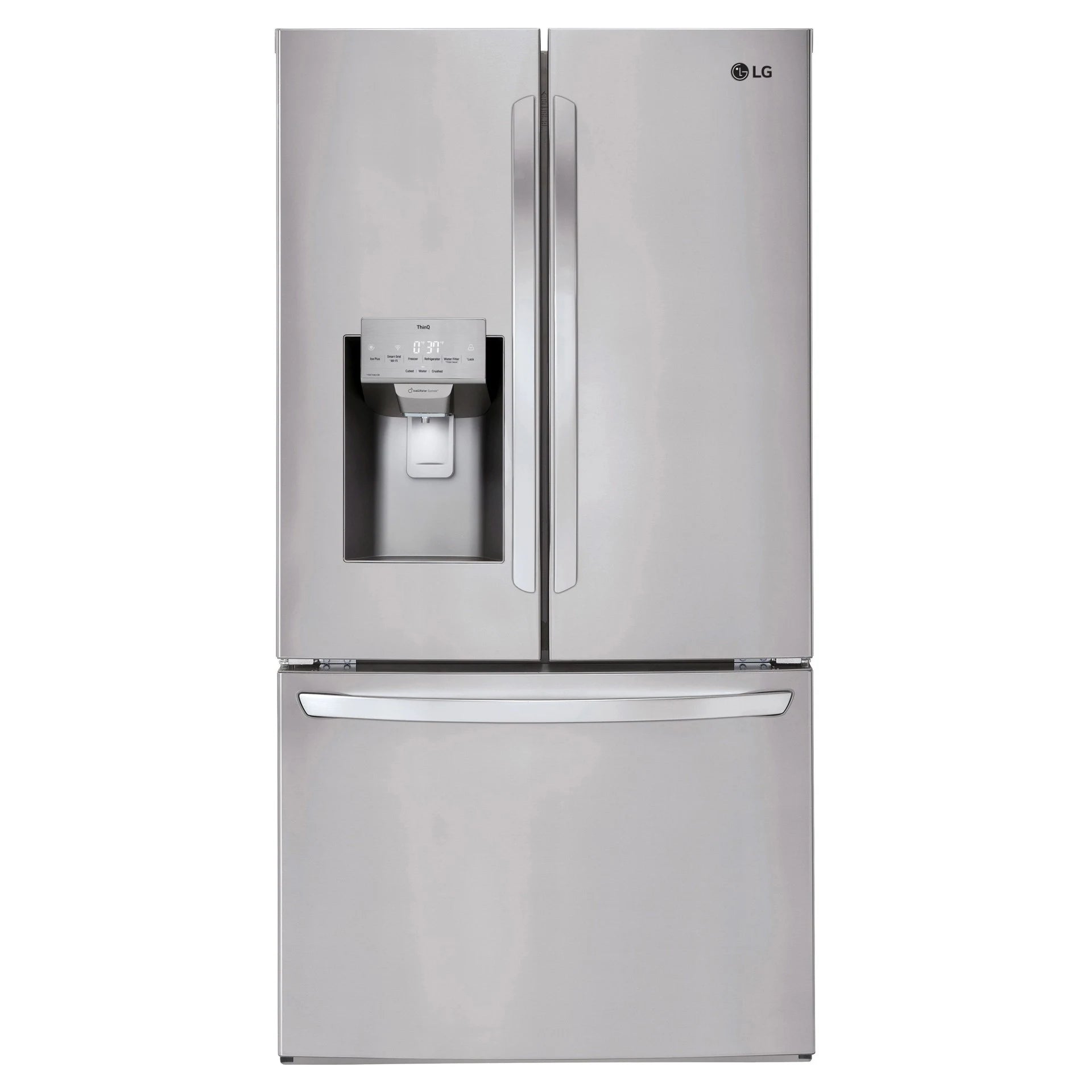 Réfrigérateur LG 36" 27,7 pi³ Portes Françaises Inox avec Craft Ice™ et Wi-Fi LHFS28XBS