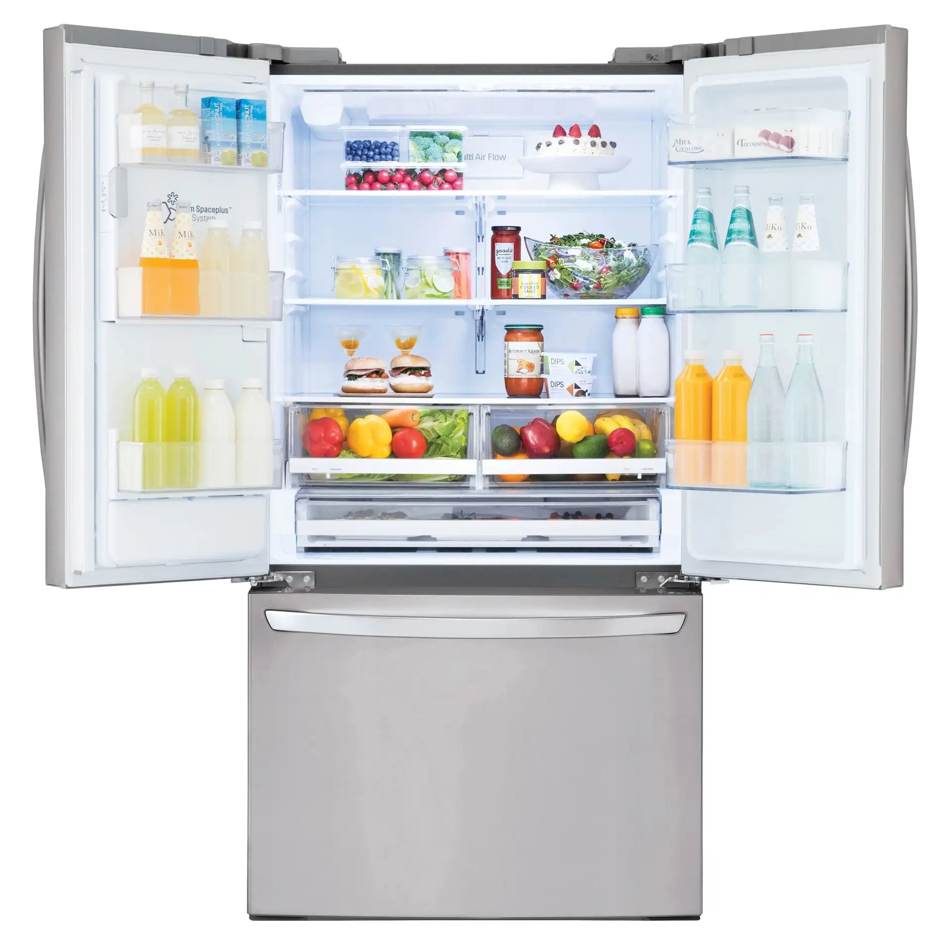 Réfrigérateur LG 36" 27,7 pi³ Portes Françaises Inox avec Craft Ice™ et Wi-Fi LHFS28XBS