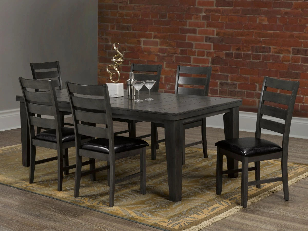 Table extensible grise 64"-82" Rosemount en bois