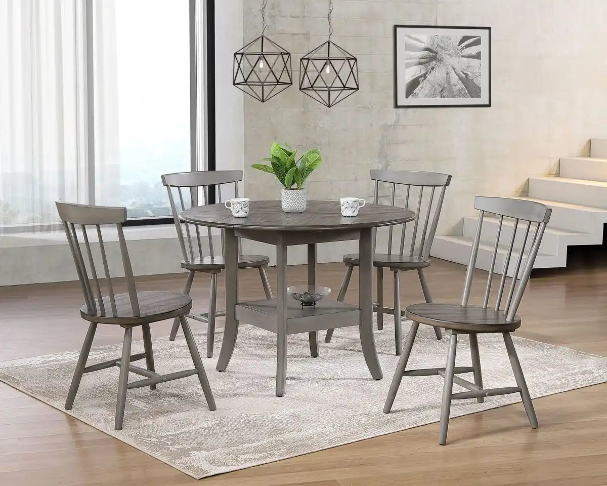 Tulita Oak Drop Leaf Dining Table - Oak and Grey