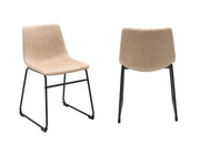 Chaises Ralphi en tissu beige vintage | Duo avec cadre en acier noir