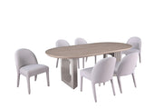 Dafne Dining Set | Sculptural Pedestal Table & 6 Chairs
