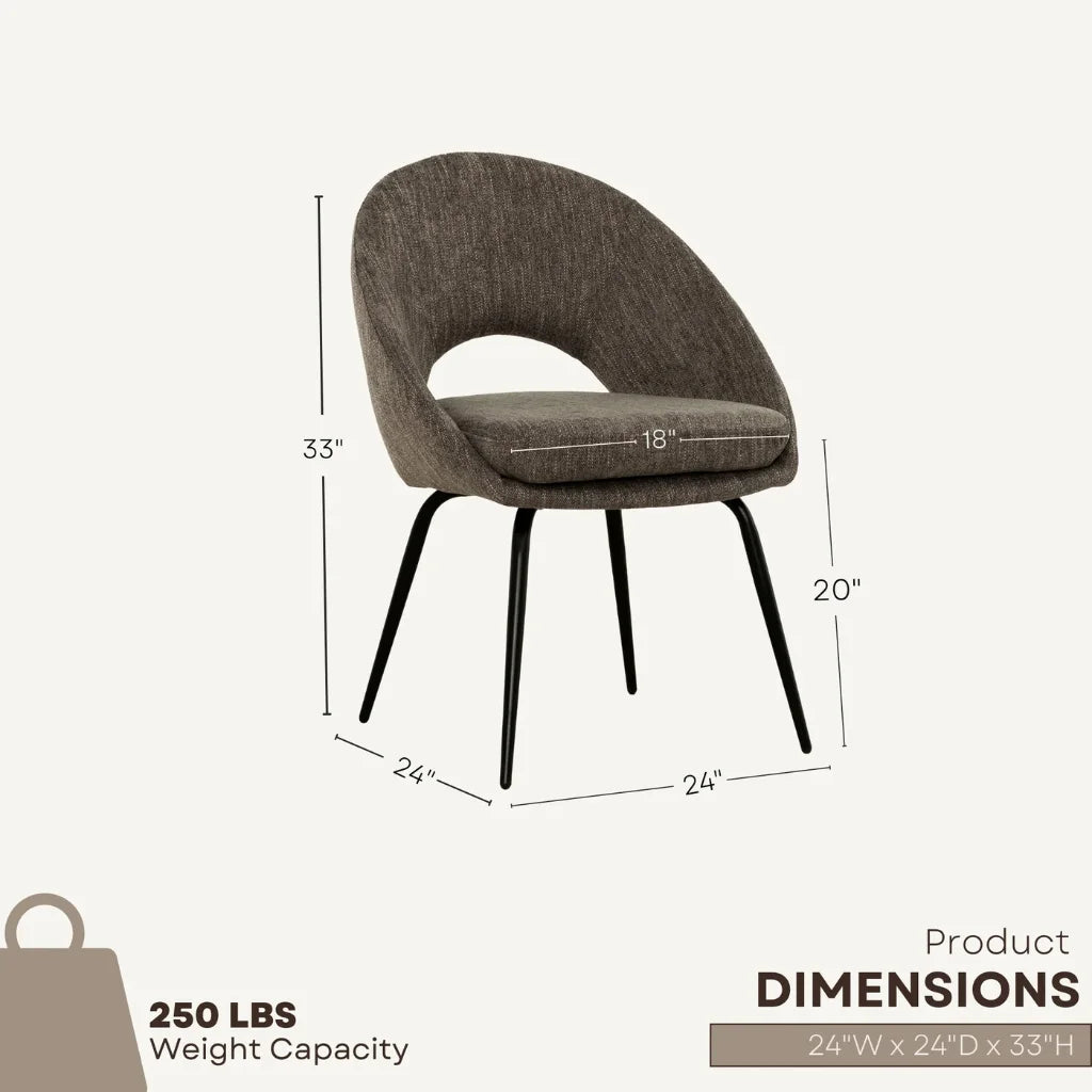 chaise de salle à manger ergonomique taupe | Lot de 2