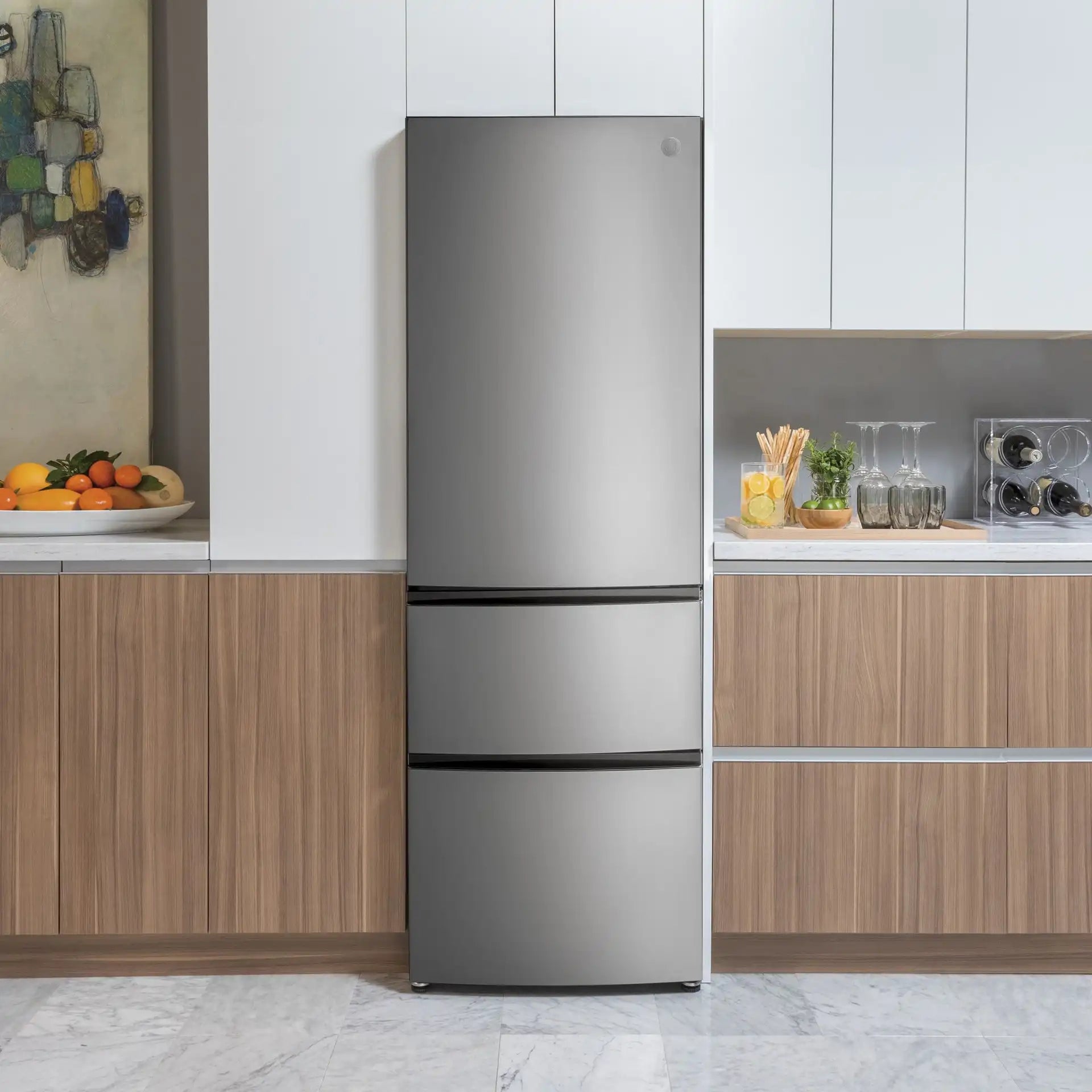 Réfrigérateur GE 11,9 pi³ Congélateur Bas 24" Inox Prof. Comptoir