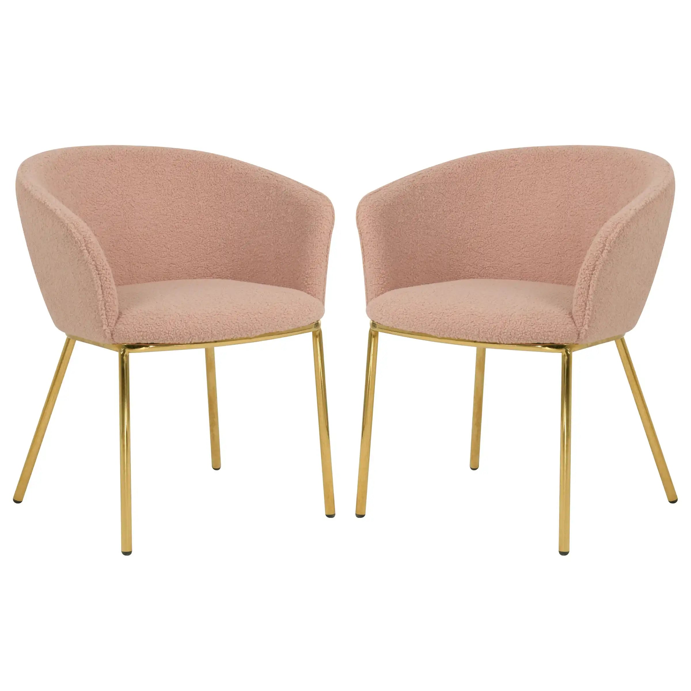 Lot de 2 Chaises 1001 : Sherpa Rose et Design Glamour