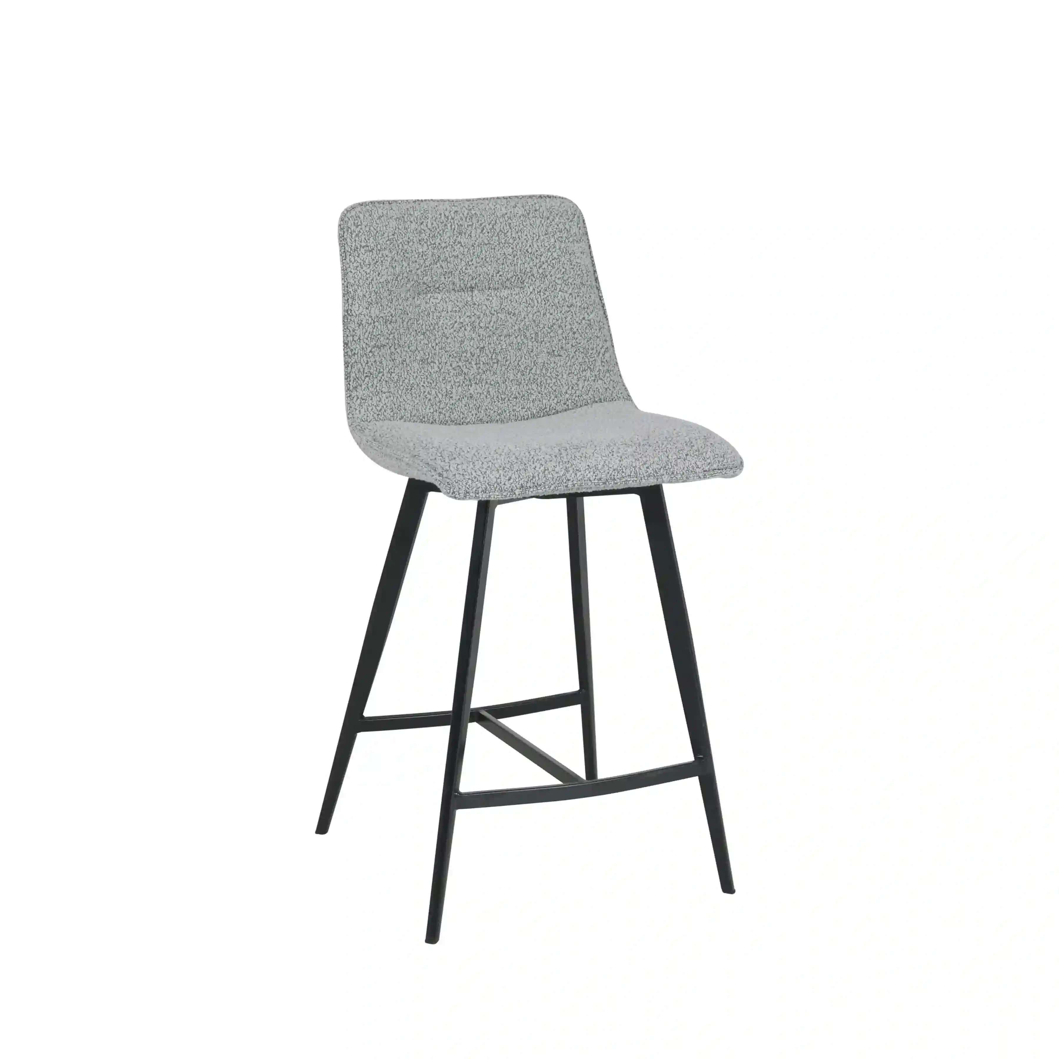 Duo de Tabourets 1006 : Style Bar en Tissu Gris Docia