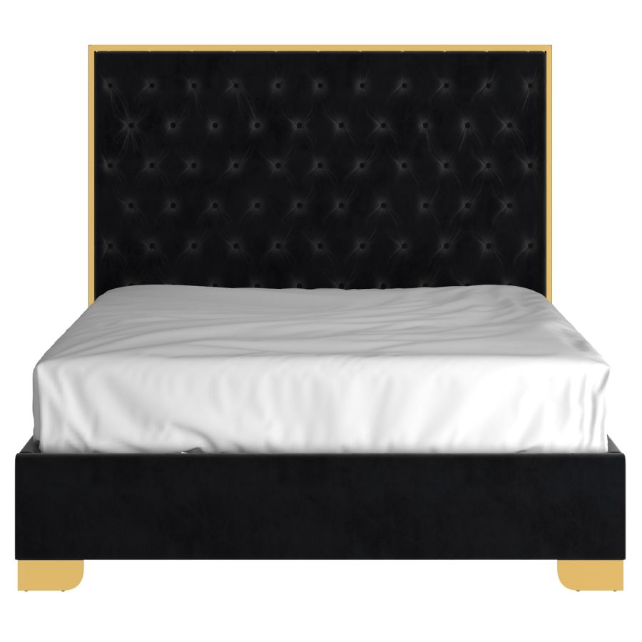 Lit Queen 60" Lucille en noir et or ( Meuble Mtl )