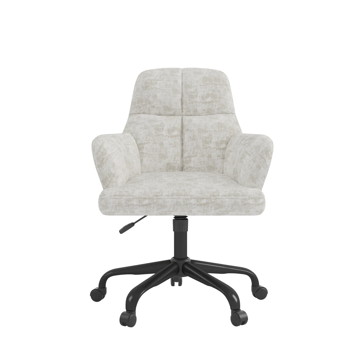 Chaise de Bureau Lazare - Tissu Gris et Détails Capitonnés