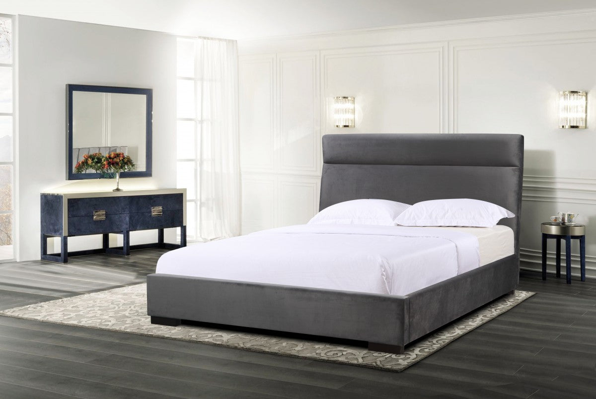 LIT PLATEFORME QUEEN - GRIS ( Meuble Mtl )