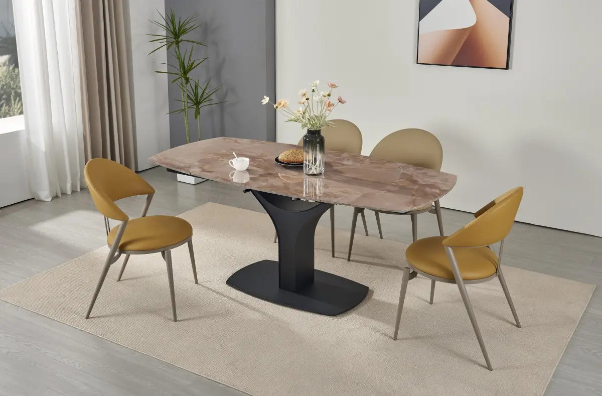 Table à manger extensible Imani - Pierre frittée Agate
