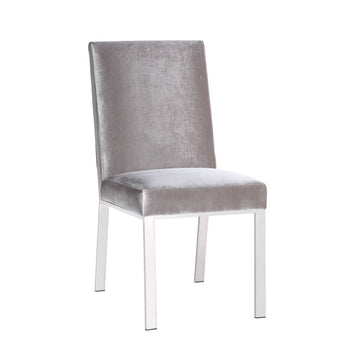 Chaise de salle à manger Emiliano : velours gris