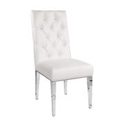 Chaise de salle à manger Leslie&nbsp;: similicuir blanc