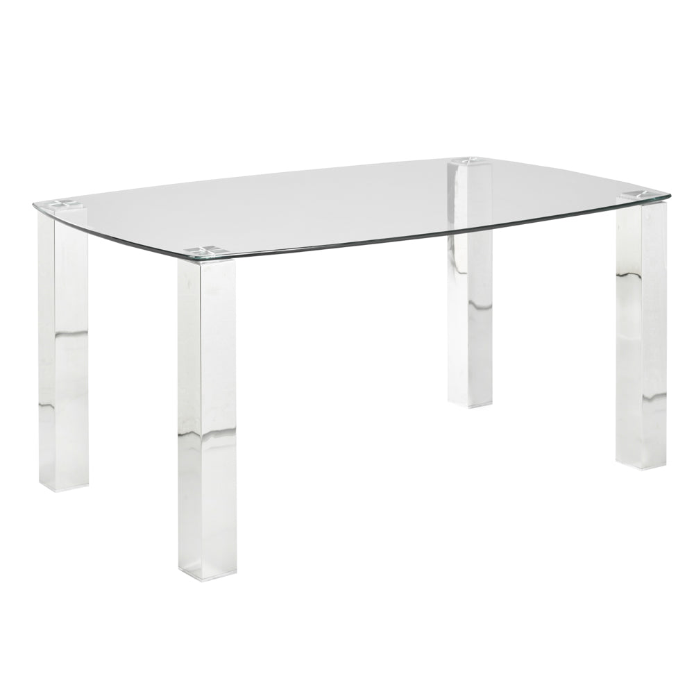 Table à manger James : pieds en acier poli