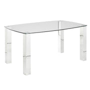 Table à manger James : pieds en acier poli