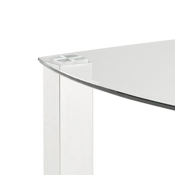 James Dining Table: Polished Steel Legs