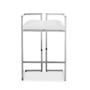 Tabouret de comptoir Coralie : similicuir blanc