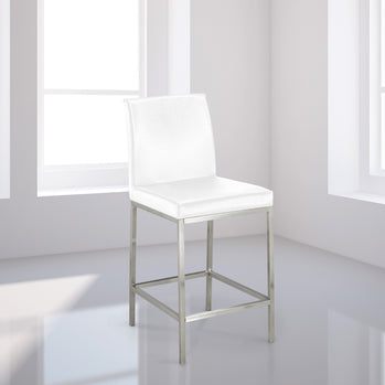 Chaise de comptoir Havana : similicuir blanc