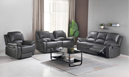 CAUSEUSE INCLINABLE AVEC CONSOLE - GRIS ( Meuble Mtl )