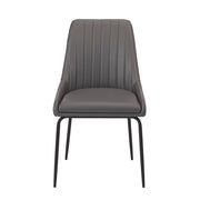 Chaise de salle à manger noire Moira : similicuir gris foncé