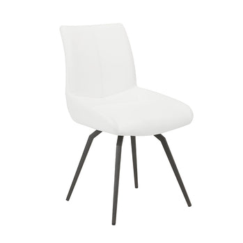 Chaise pivotante Nona : similicuir blanc