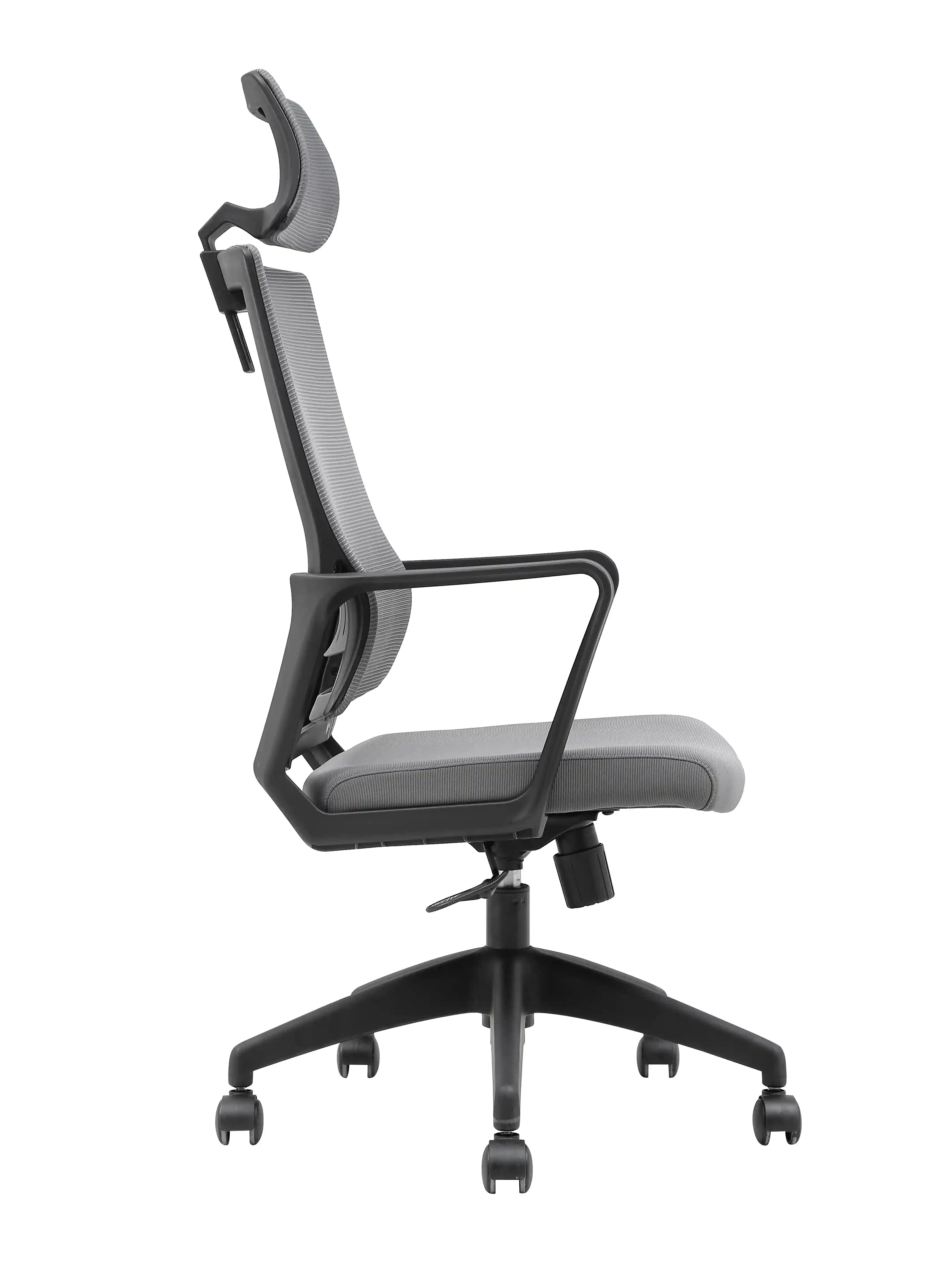 Siège de bureau moderne gris | Support lombaire et mécanisme synchrone