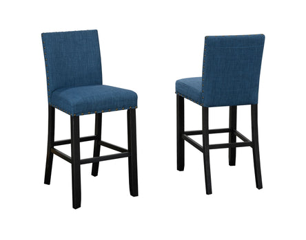 AVERY TABOURET DE BAR 24'' AVEC TISSU BLEU (TABOURET DE BAR ENSEMBLE DE 2) ( Meuble Mtl )