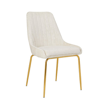 Chaise de salle à manger Moira Gold : Lin ivoire