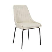 Chaise de salle à manger noire Moira : similicuir taupe