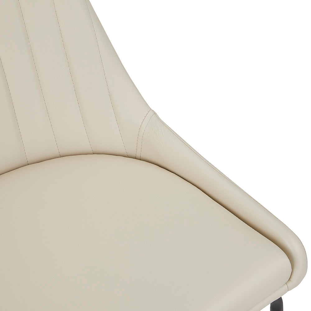 Chaise de salle à manger noire Moira : similicuir taupe
