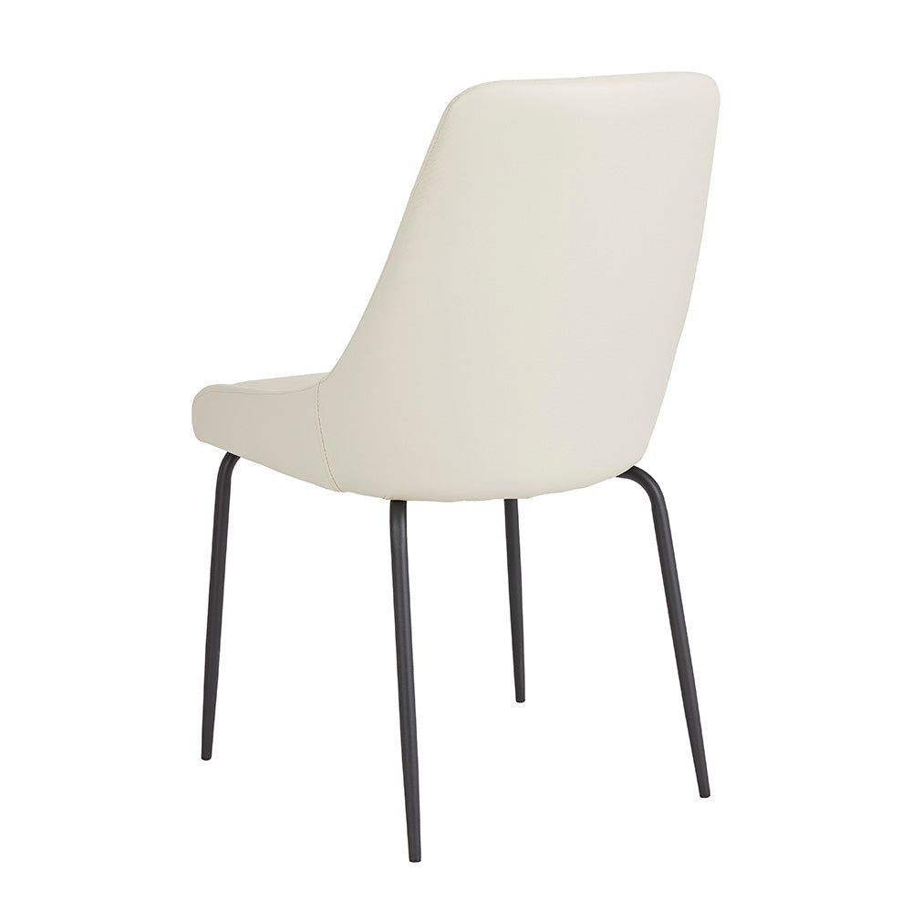 Chaise de salle à manger noire Moira : similicuir taupe