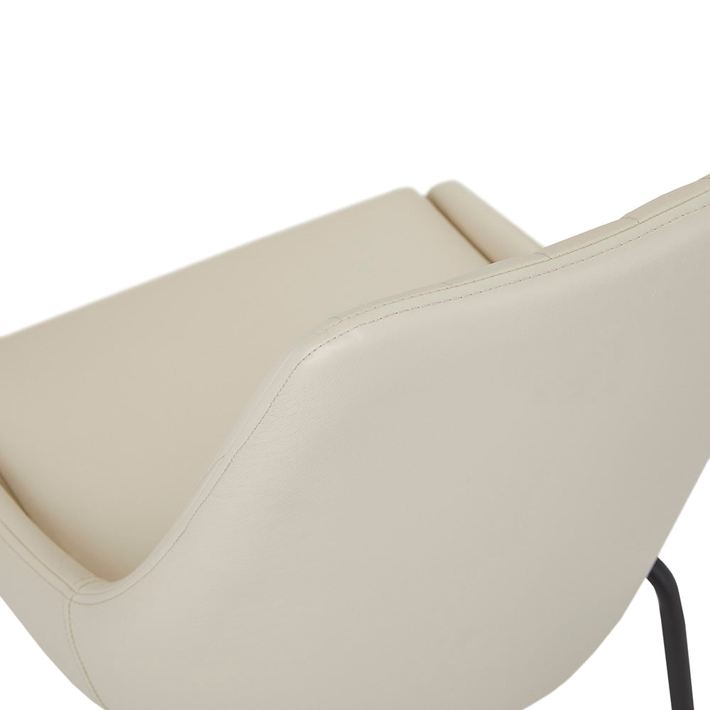 Chaise de salle à manger noire Moira : similicuir taupe
